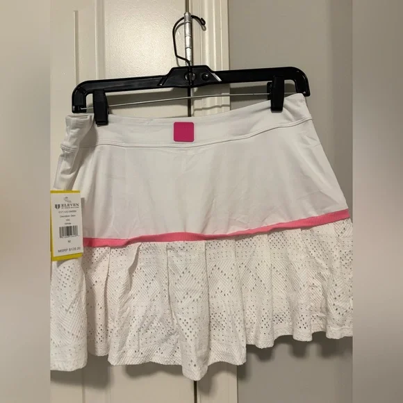 Eleven Venus Williams Devotion Skort Tennis Skirt White Hearts Pink Stripe M NWT - Picture 8 of 13